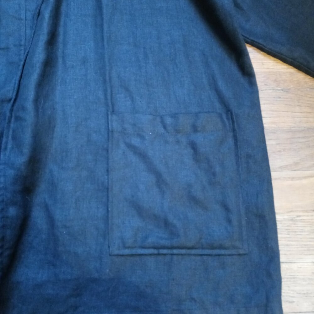 EILEEN FISHER 100% linen shawl collar jacket in black (M) - Picture 8 of 16